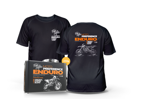 MOTO fešák – Enduro (kafe + tričko)