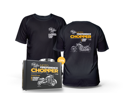 MOTO fešák – Chopper (kafe + tričko)