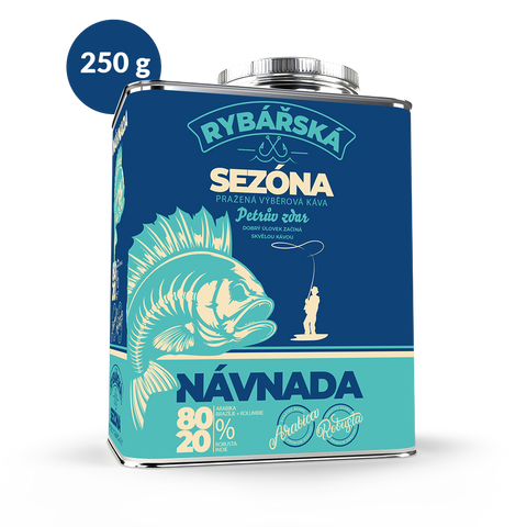 Plechový kanystr s dárkovou kávou Rybářská - Návnada Fixi Coffee