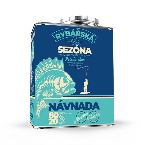 Plechový kanystr s dárkovou kávou Rybářská - Návnada Fixi Coffee