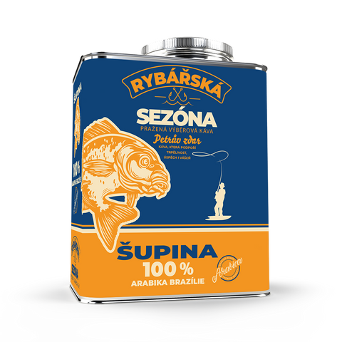 Plechový kanystr s dárkovou kávou Rybářská - Šupina Fixi Coffee