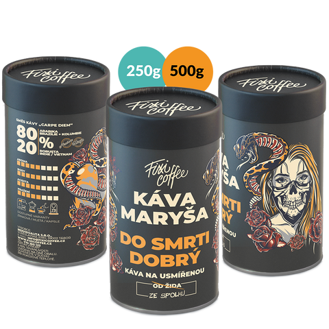 Fixi Coffee Maryša - Do smrti dobrý - směs výběrové kávy v dárkové dóze