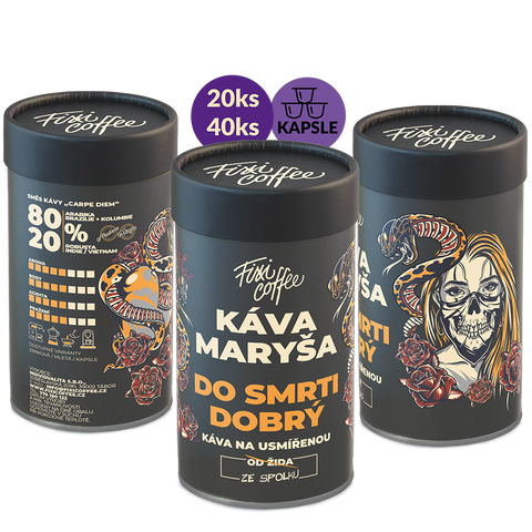 Fixi Coffee Maryša -Do smrti dobrý -  kapsle typu Nespresso v dárkové dóze