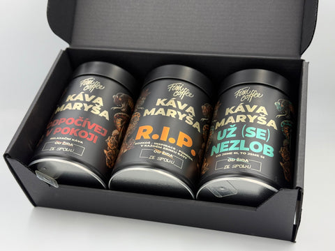Káva Maryša – V trojce a poprvé – degustační sada (3x150 g)