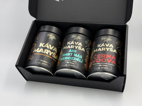 Káva Maryša – V trojce a podruhé – degustační sada (3x150 g)