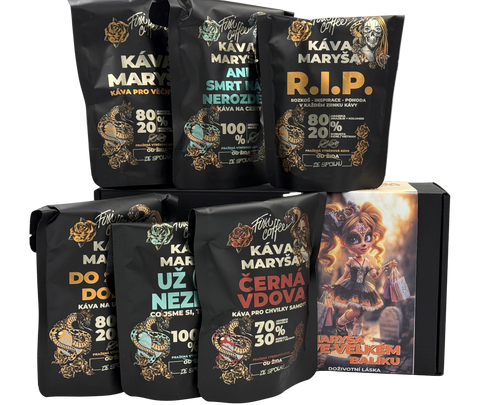Káva Maryša – Ve velkém balíku – degustační sada (6x100 g)