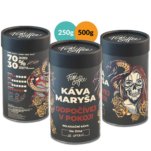 Fixi Coffee Maryša - Odpočívej v pokoji - směs výběrové kávy v dárkové dóze