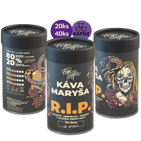 Fixi Coffee Maryša -R.I.P. -  kapsle typu Nespresso v dárkové dóze