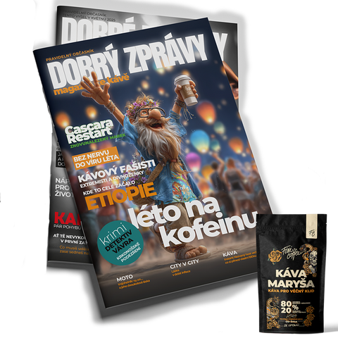 Předplatné magazínu Dobrý zprávy + kilo kafe Maryša